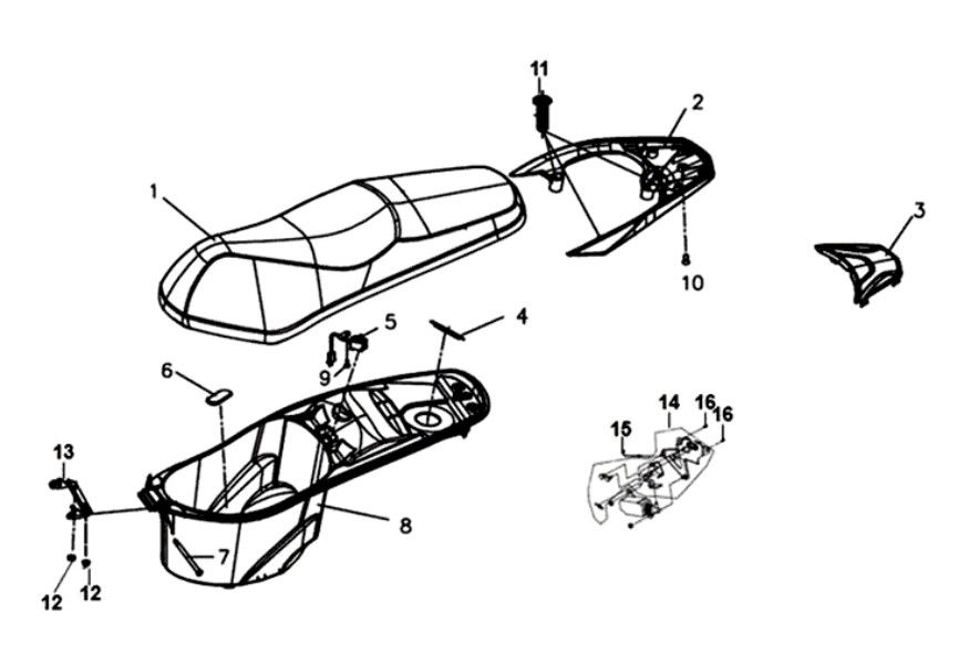 Buddyseat Rear Carrier Sym Symphony ST (WH-006) white