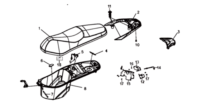 Buddy seat/ helmet box/carrier Sym Symphony ST 200I