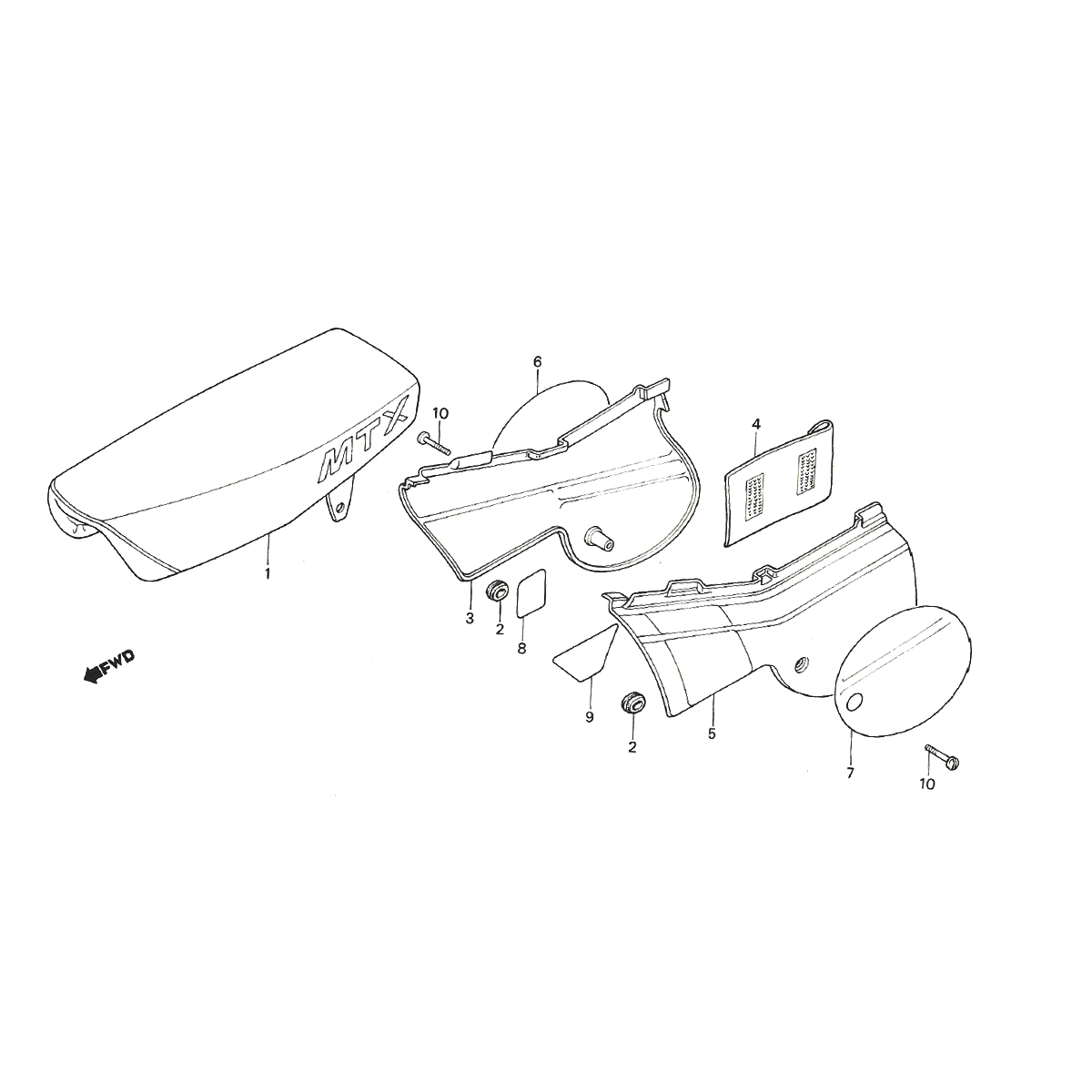 Honda MTX 50 seat side covers