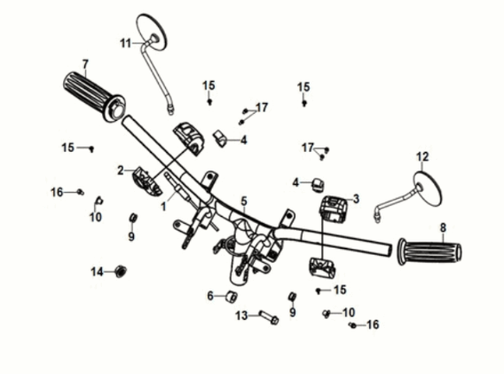Cable - switch - handle lever Sym Fiddle IV 125i AC CBS E5 2020-2021