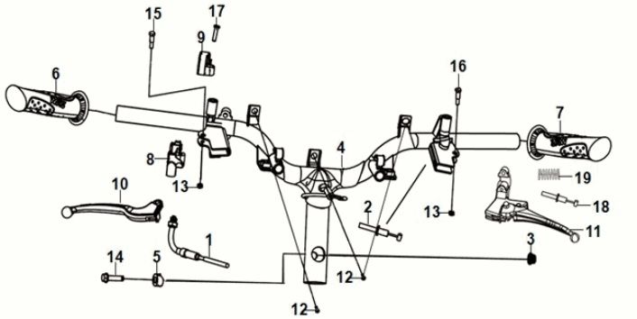 Cable - Switch - Handle Lever Sym Orbit III 125I E5