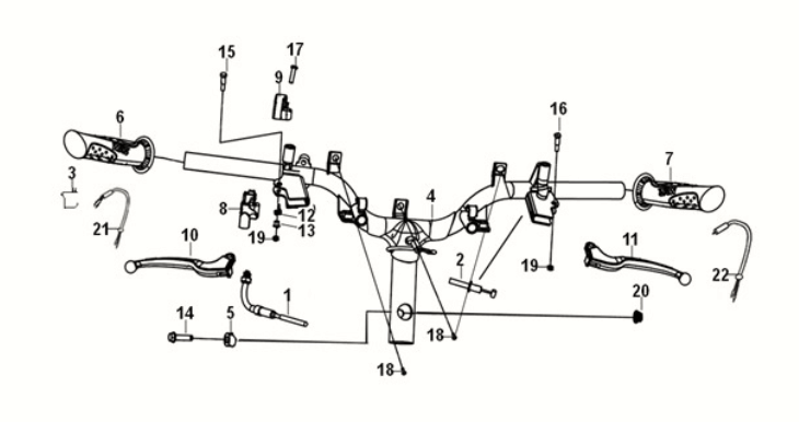 Cable - switch - handle supply Sym Orbit III 50 E5