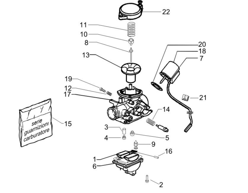 Carburetor parts Piaggio Zip 2000 4-stroke AC