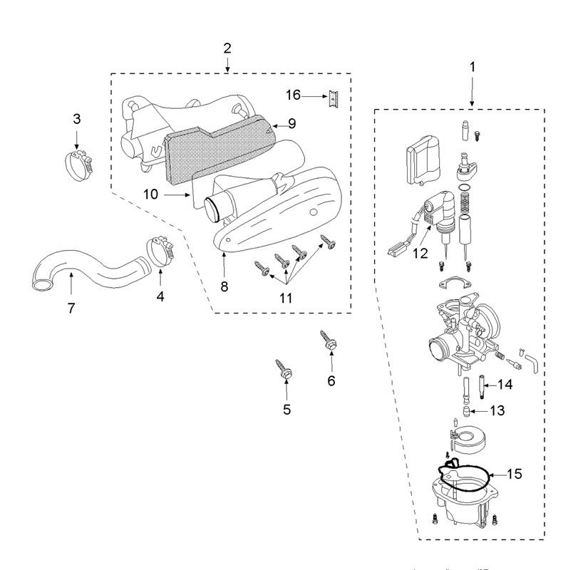Carburetor Air Filter Peugeot Vivacity 3 2-Stroke