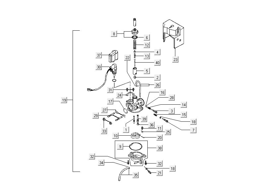 carburetor-choke Kymco Grand Dink 2-stroke Silver