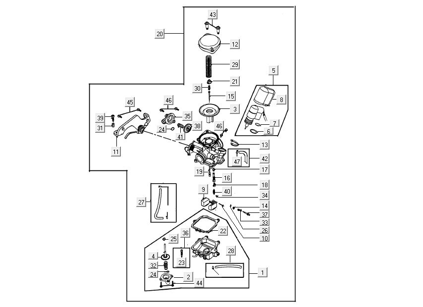 carburetor-choke Kymco Super8 4-stroke from 2009 white