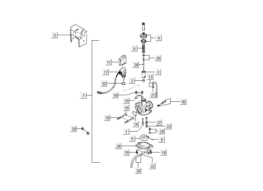 Carburetor - choke Kymco People 2-stroke blue