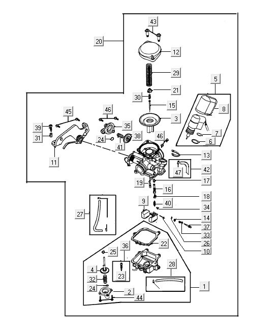 Carburetor Kymco Agility 10