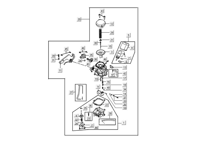 carburetor Kymco Agility RS 4-stroke white 09