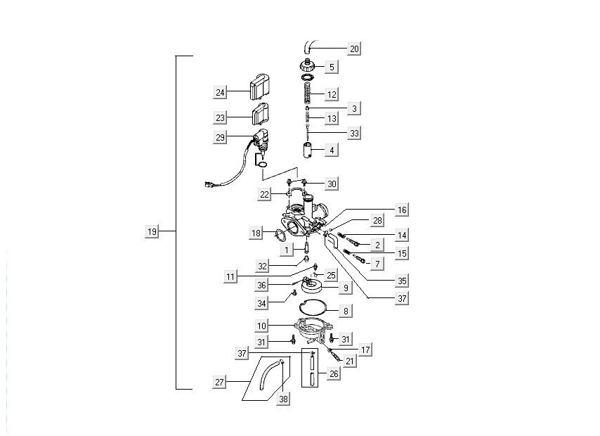 Carburetor Kymco DJ 2-stroke Silver