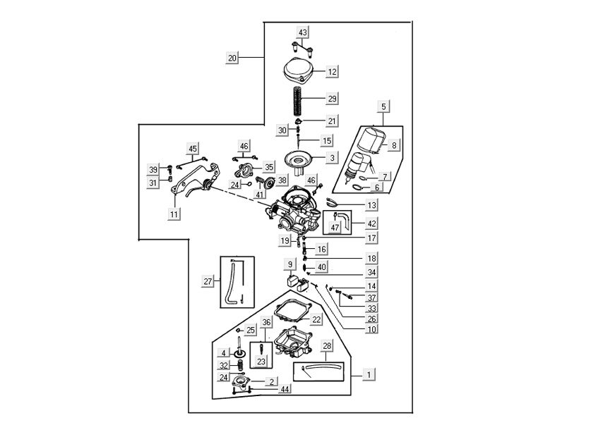 Carburetor Kymco Like 4-stroke black gloss like T T 2015