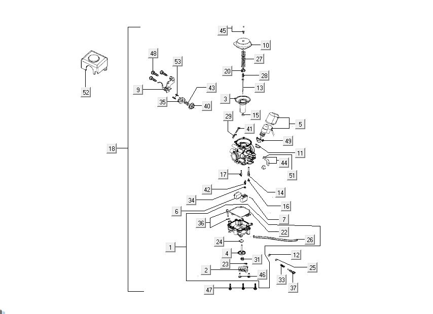 Carburetor Kymco New Dink 4-stroke black metallic