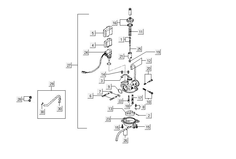 Carburetor Kymco Super9 2t lc o.m matt black-red
