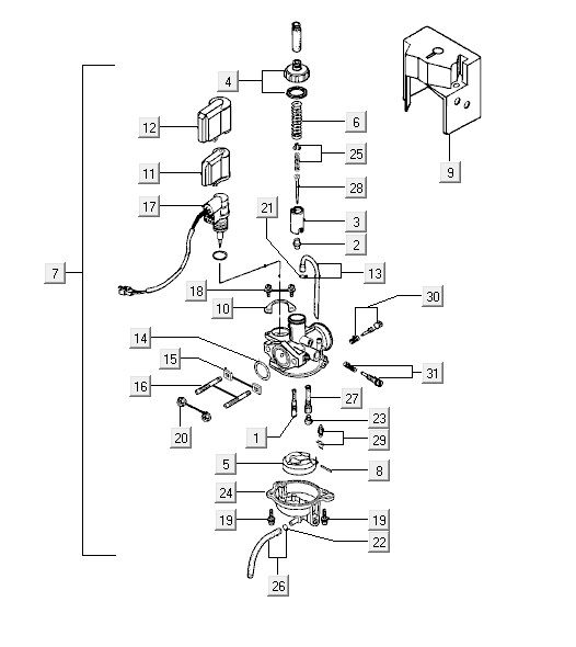 Carburetor Kymco Vitality 2t ac red
