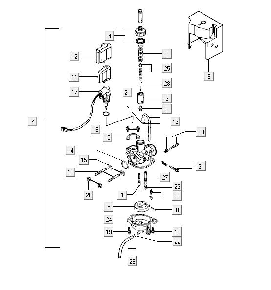 Carburetor Kymco Yup 2t ac blue