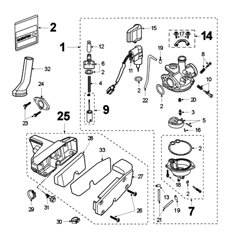 Carburetor Peugeot Fox oil tank red