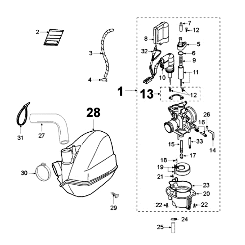 Carburetor Peugeot Jet Force LC Injection Red