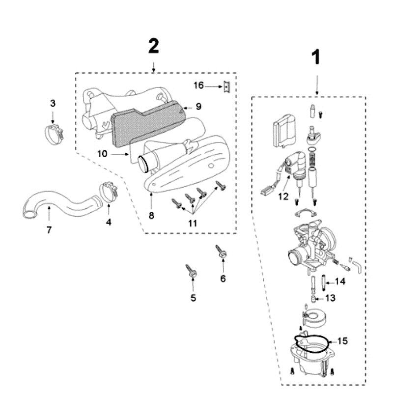Carburetor Peugeot New Vivacity 2-stroke Dark Blue
