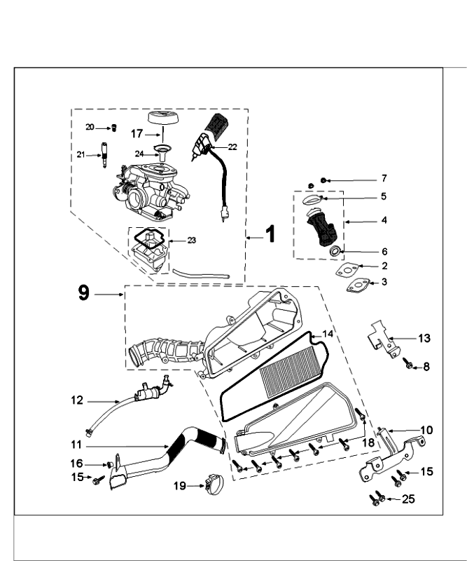 Carburetor Peugeot Speedfight 4 4-stroke Black