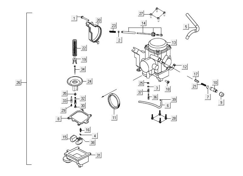 Carburetor Kymco MXU 300R