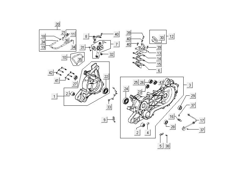Crankcase Kymco MXU 50