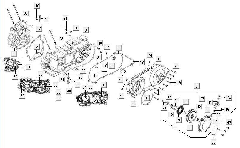 Crankcase Kymco MXU 300R
