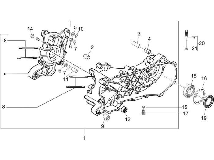 Crankcase Vespa Primavera 2-stroke