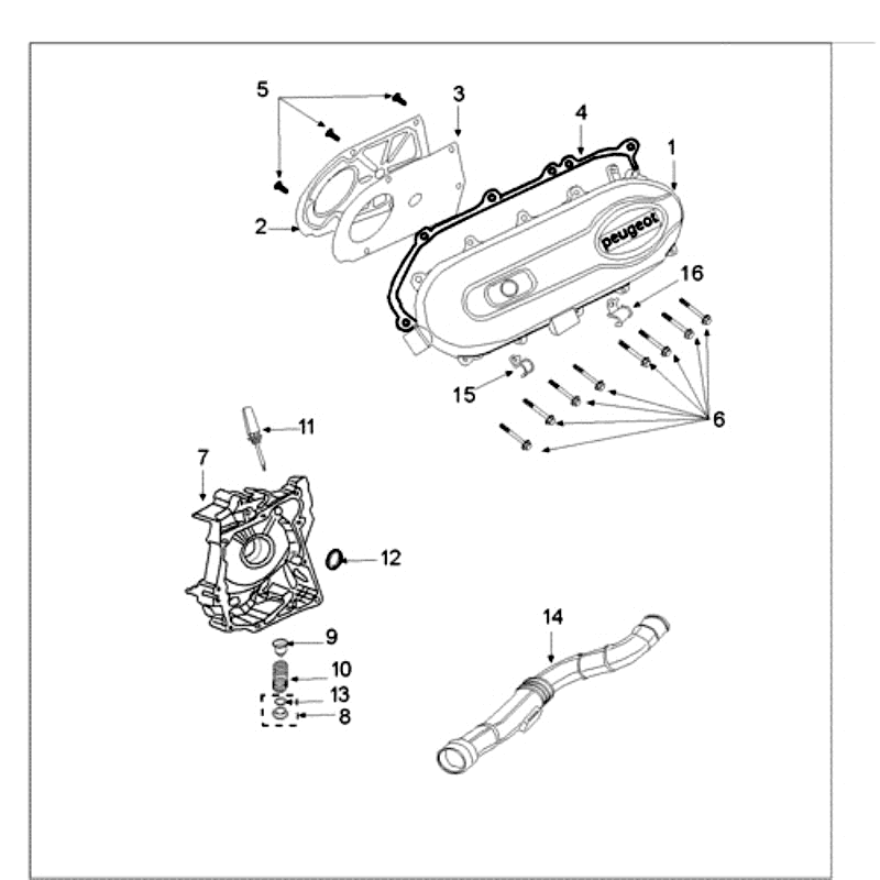 Crankcase Lid Peugeot Ludix 14 black