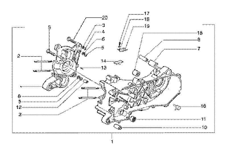 Crankcase Gilera Runner 180cc FXR 2-stroke
