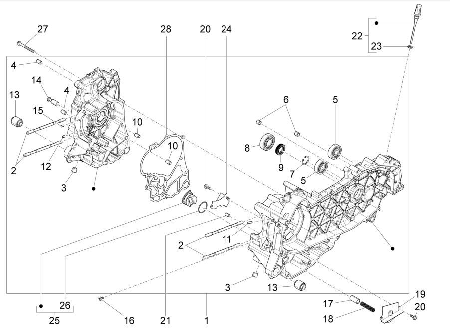 Crankcase GTS 125 IU