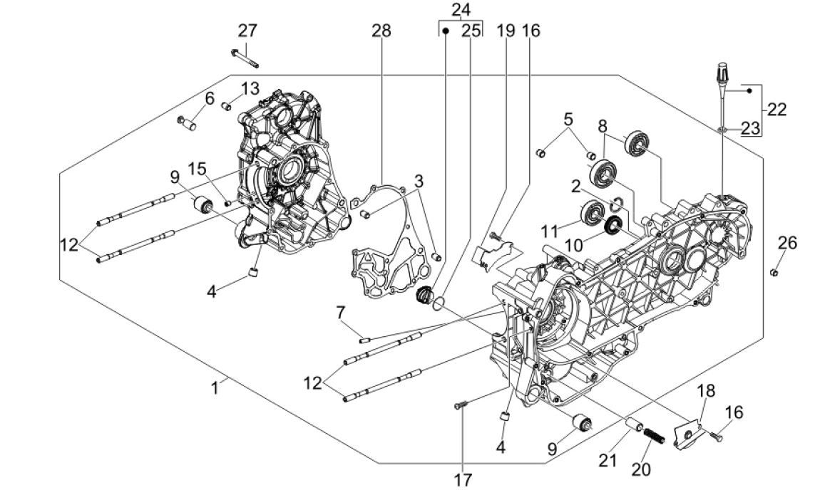 Crankcase Vespa GTV 250 4T 4V IU