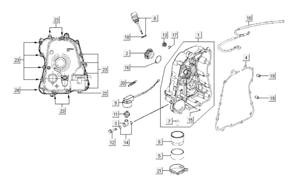 Crankcase half right Kymco Xciting 500i