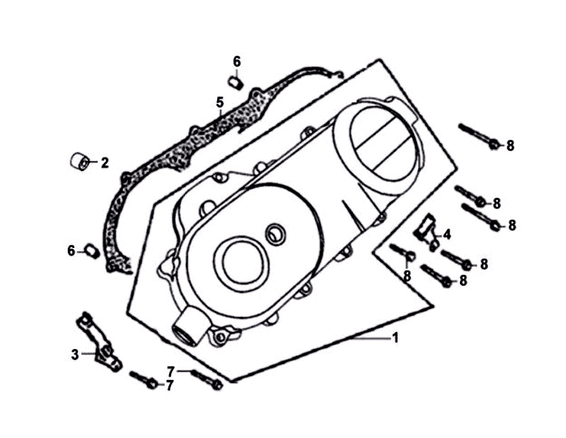 Crankcase Left Sym Orbit (BU289) blue