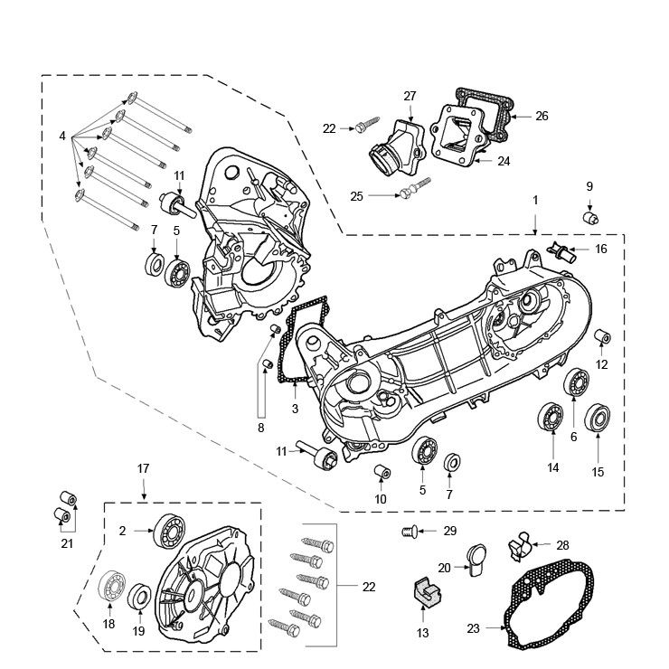 Crankcase Peugeot Ludix pro 2-Stroke
