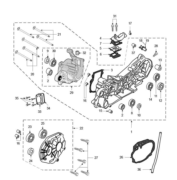 Crankcase Peugeot Speedfight 2 AC E2 2-Stroke