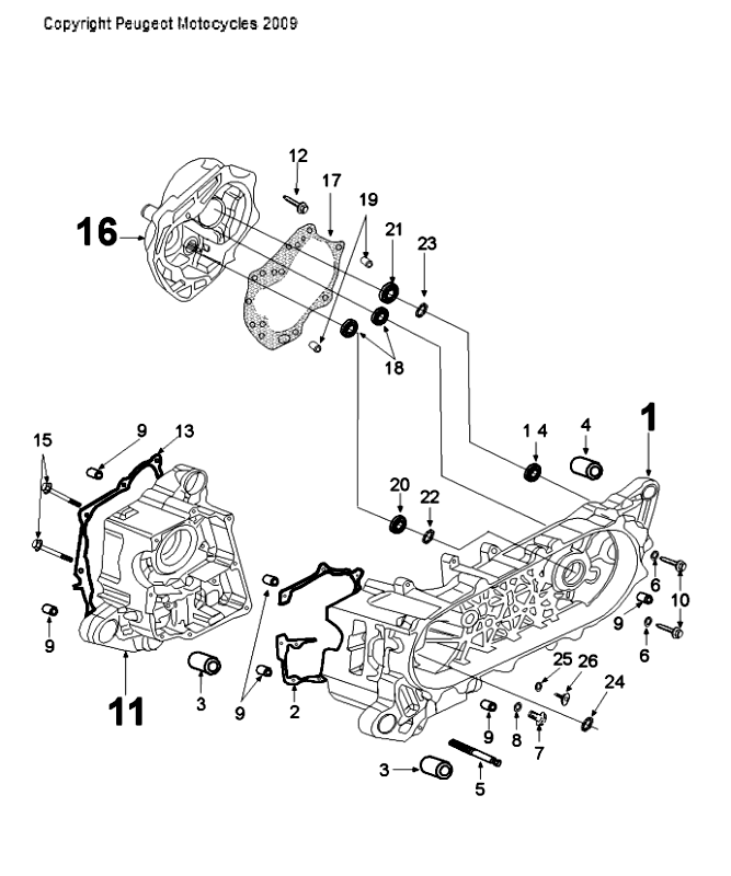Crankcase Peugeot Tweet Evo Euro4