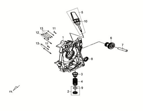 Carter rechts - start motor Sym Crox 50 E3