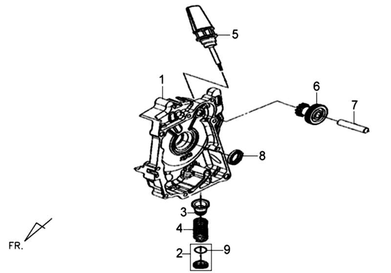 Crankcase Right Start Engine Sym Symphony SR (BK5560) black