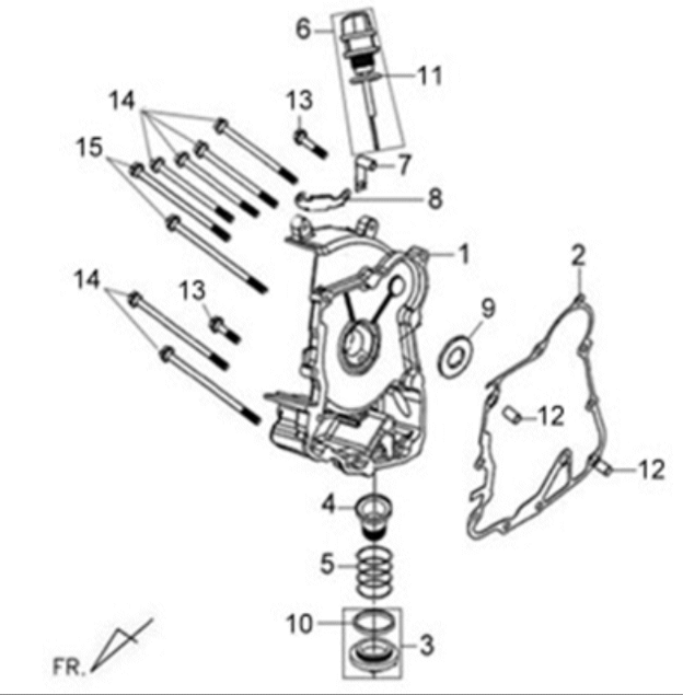Crankcase right/ start engine Sym X'PRO 125