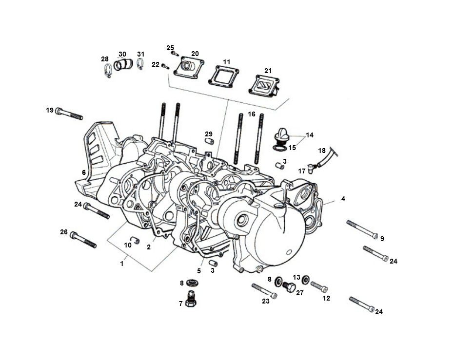 Crankcase SENDA R X-TREME 2007 E2 3ED