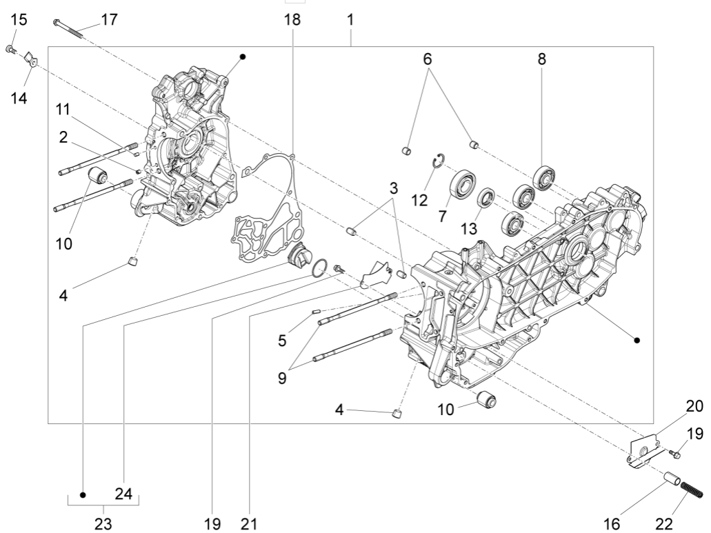 Crankcase Vespa Primavera 125 4T 3V IU ABS