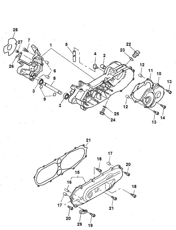 Crankcase Yamaha Bw's 2-Stroke