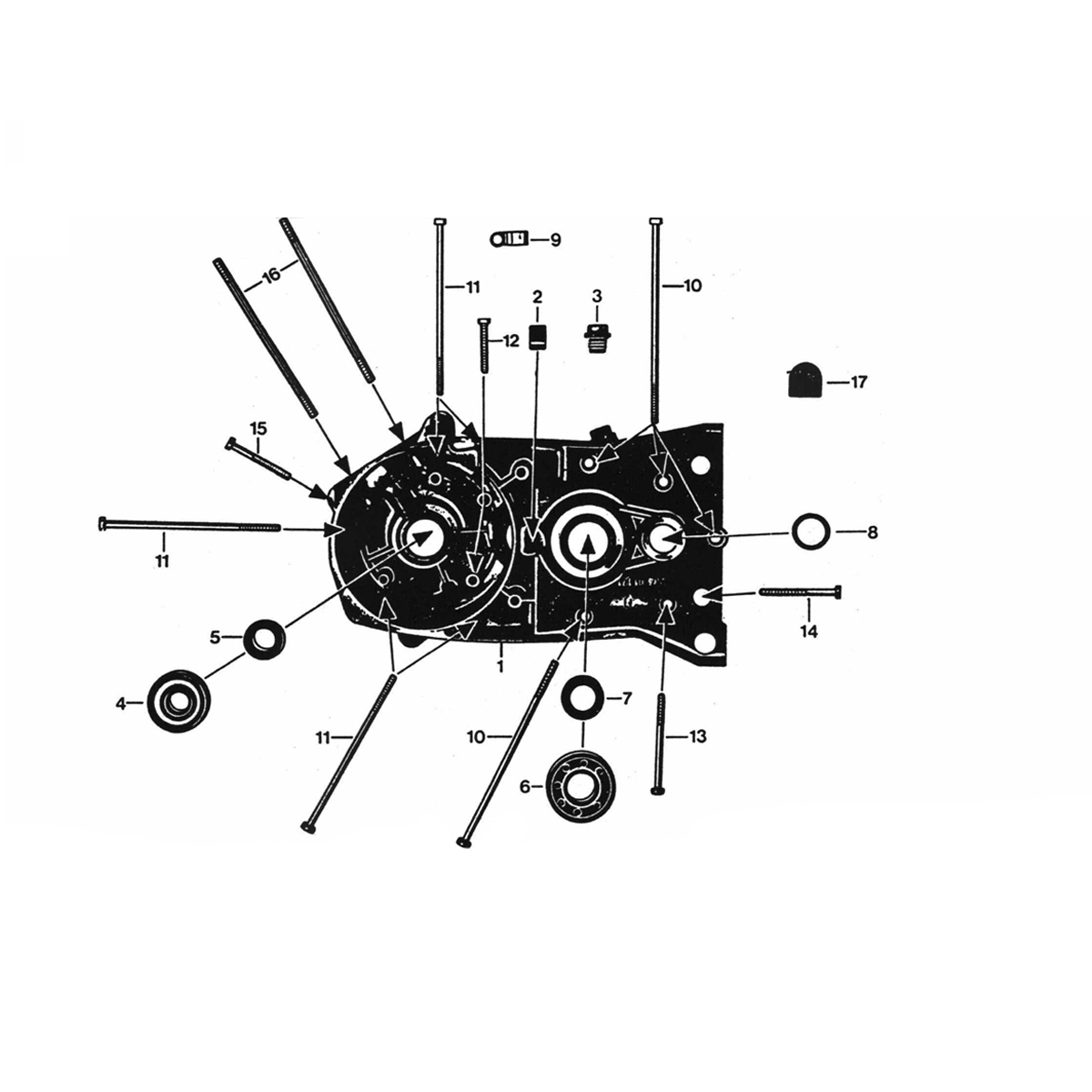 Left crankcase half Zundapp 530 all types
