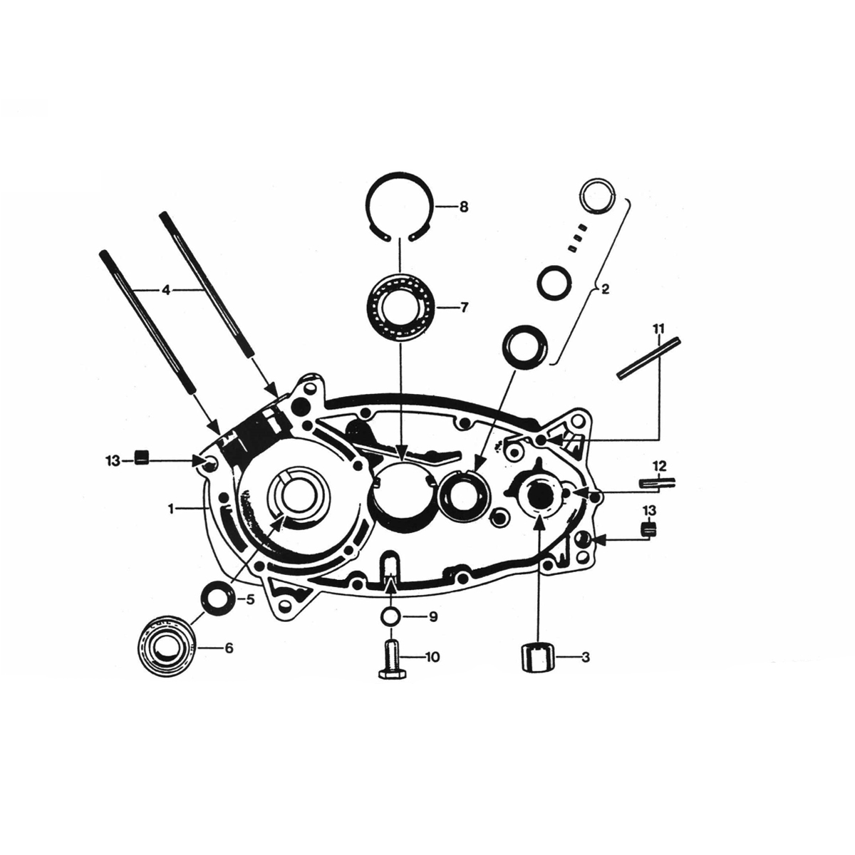 Right crankcase half Zundapp 350-500 and 510