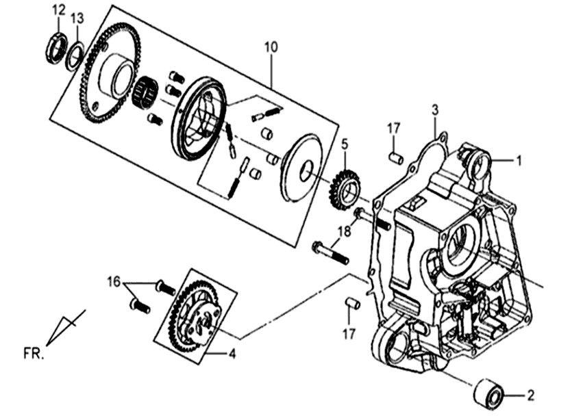 Oil pump right/ Oil pump Sym Mio