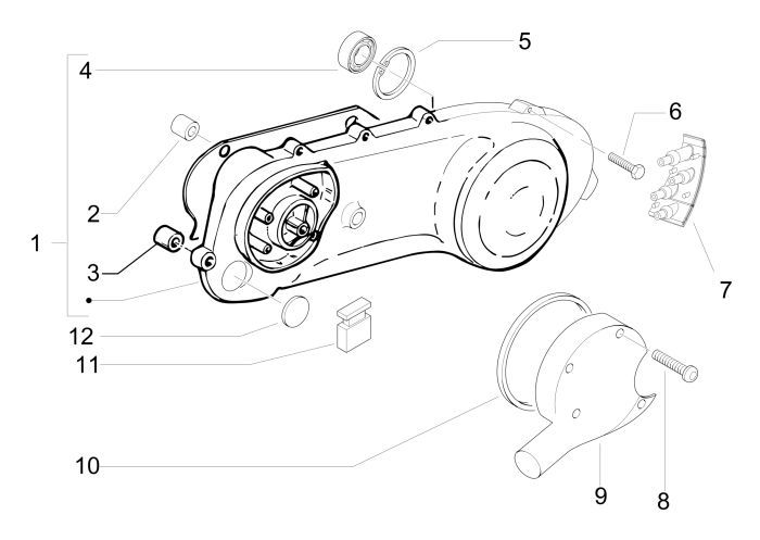 Clutch cover Vespa Primavera 2-stroke