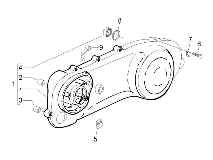 Crankcase cover Piaggio Fly 2-stroke