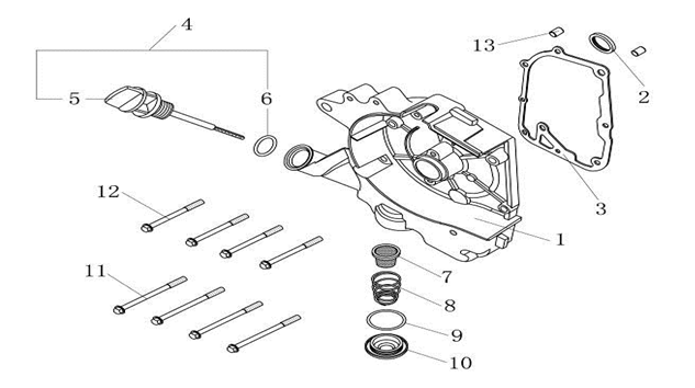 Crankcase cover AGM Ape50 brown