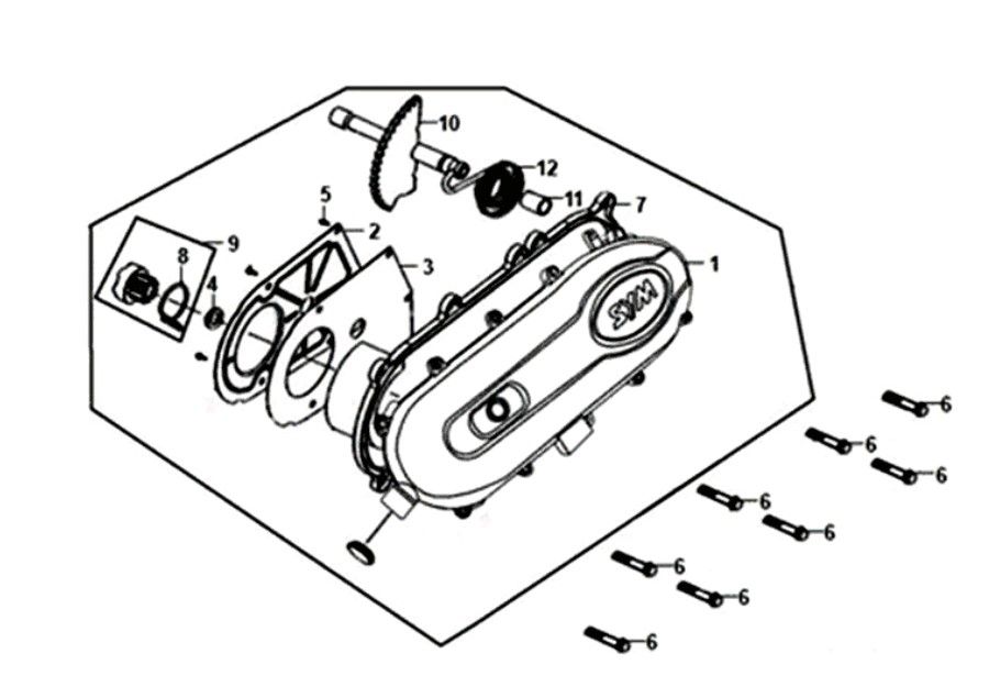 Crankcase cover - Kick starter shaft Sym Symphony ST 50 4T Euro 4