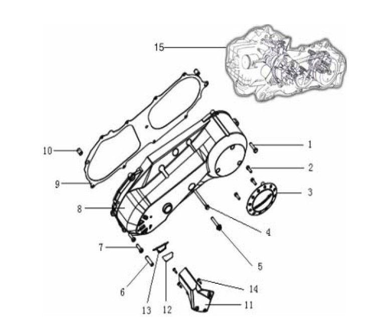 Crankcase cover Generic Xor silver 2006 2-stroke